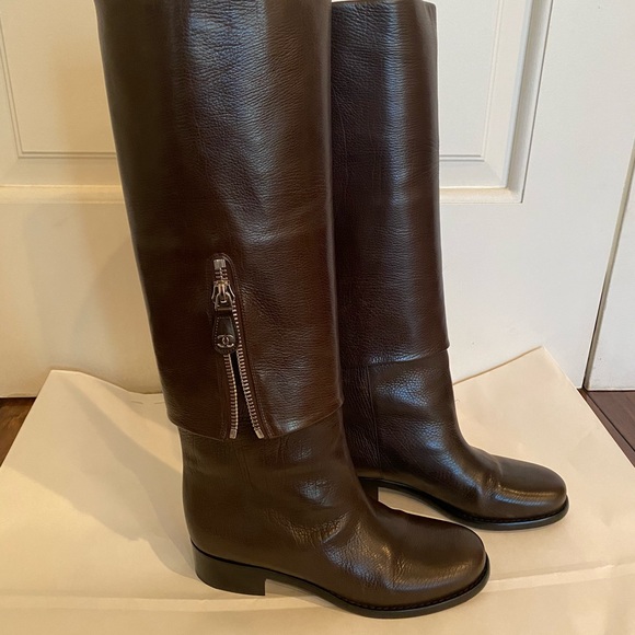 Chanel boots size 38 dark brown - Picture 3 of 8